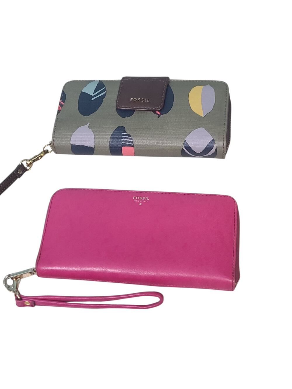 Fossil 2pc Wristlet Wallet Bundle Lot TLC Flawed Project